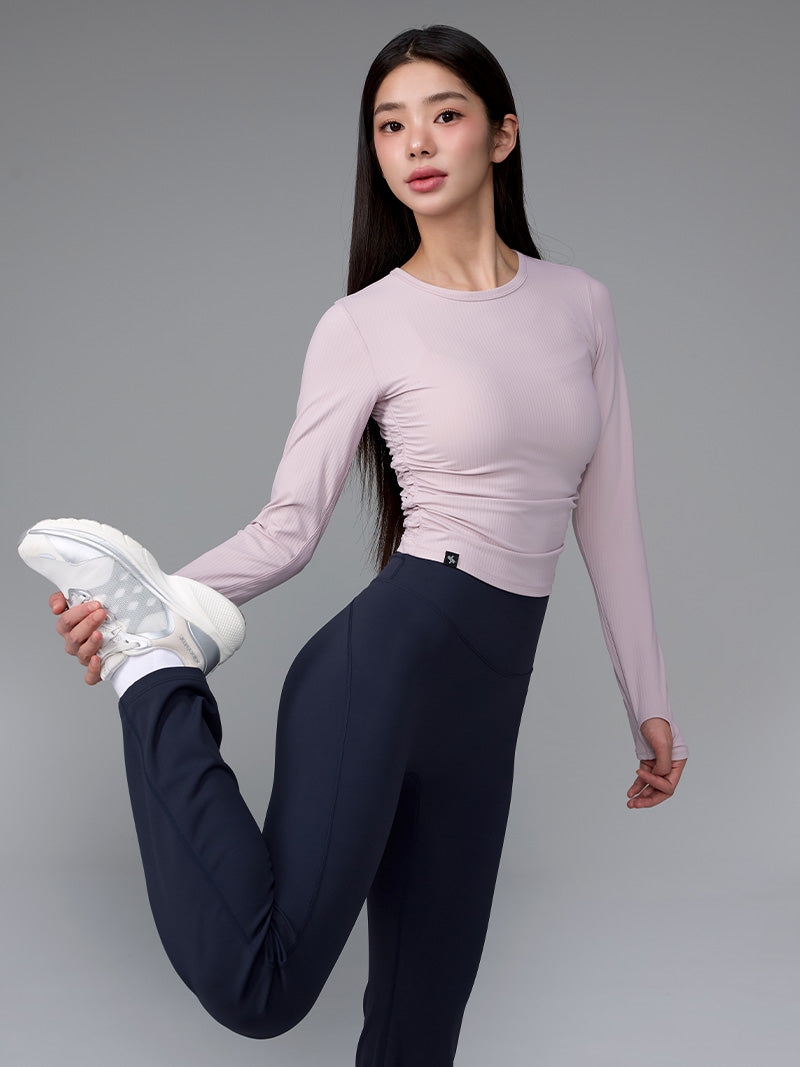 XWFLT05J3 サイドシャーリング入り クロップド丈 長袖