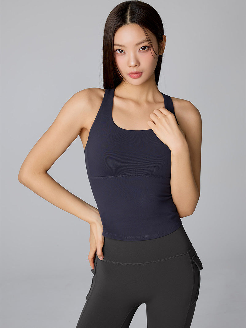 XWFSL03H2 クロス&スリット入り バックコンシャス ブラトップ