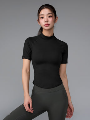 XWFST04J3 ピーチライク モックネック 半袖