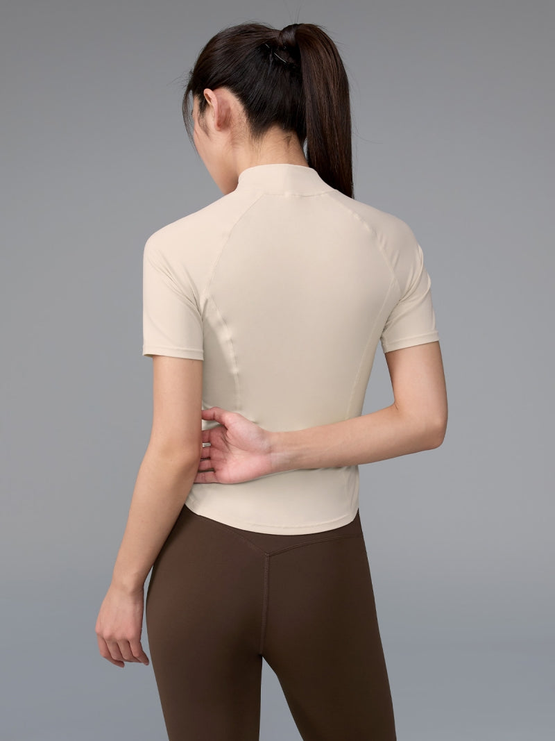 XWFST04J3 ピーチライク モックネック 半袖