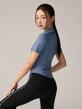 XWFST04J3 ピーチライク モックネック 半袖