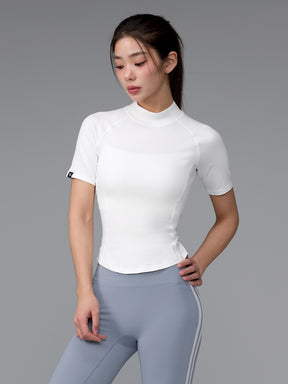 XWFST04J3 ピーチライク モックネック 半袖