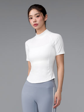 XWFST04J3 ピーチライク モックネック 半袖