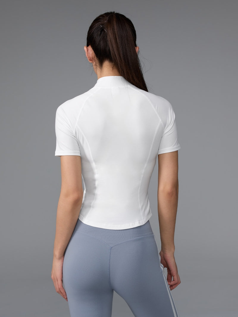 XWFST04J3 ピーチライク モックネック 半袖