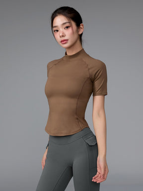 XWFST04J3 ピーチライク モックネック 半袖