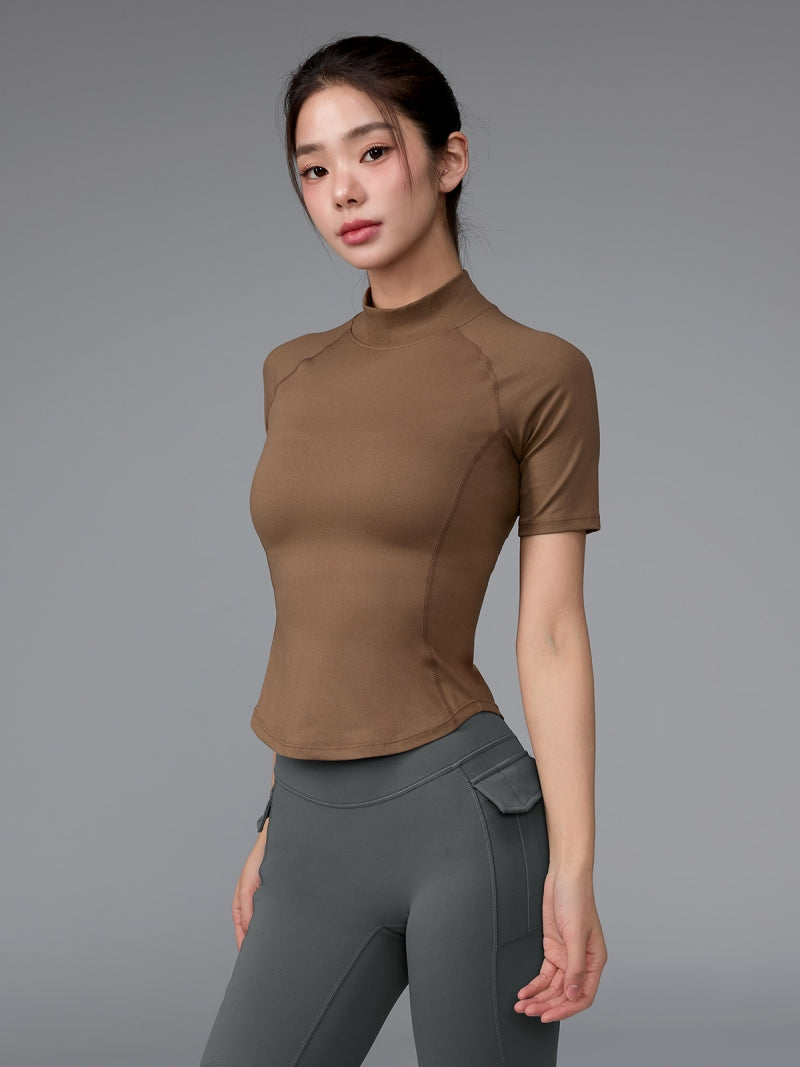 XWFST04J3 ピーチライク モックネック 半袖