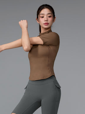 XWFST04J3 ピーチライク モックネック 半袖