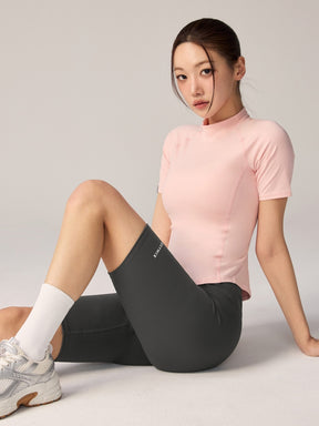 XWFST04J3 ピーチライク モックネック 半袖