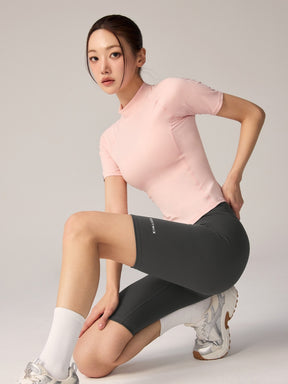 XWFST04J3 ピーチライク モックネック 半袖