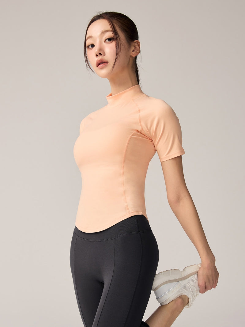 XWFST04J3 ピーチライク モックネック 半袖