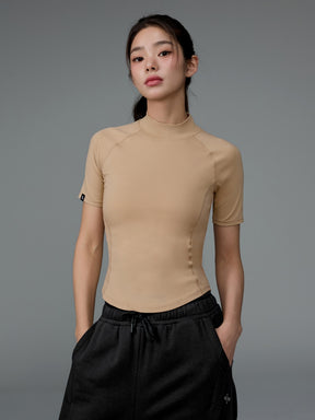 XWFST04J3 ピーチライク モックネック 半袖