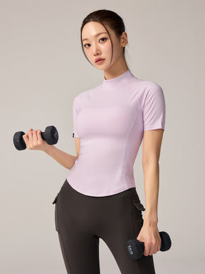 XWFST04J3 ピーチライク モックネック 半袖