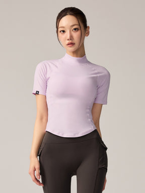 XWFST04J3 ピーチライク モックネック 半袖