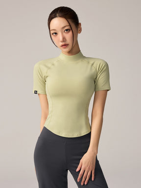 XWFST04J3 ピーチライク モックネック 半袖