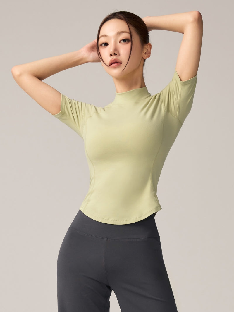 XWFST04J3 ピーチライク モックネック 半袖