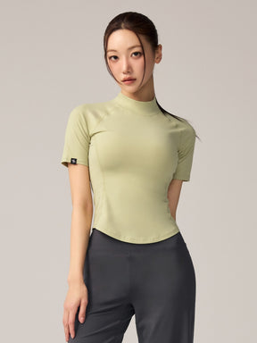 XWFST04J3 ピーチライク モックネック 半袖