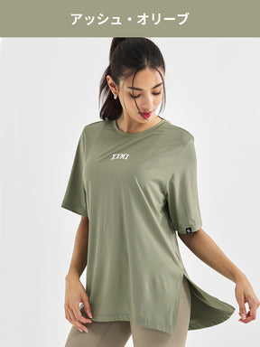 【夏まとめ買い】XXMX スリット入り ルーズフィット 半袖