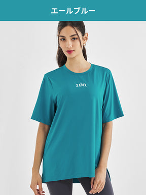 【夏まとめ買い】XXMX スリット入り ルーズフィット 半袖