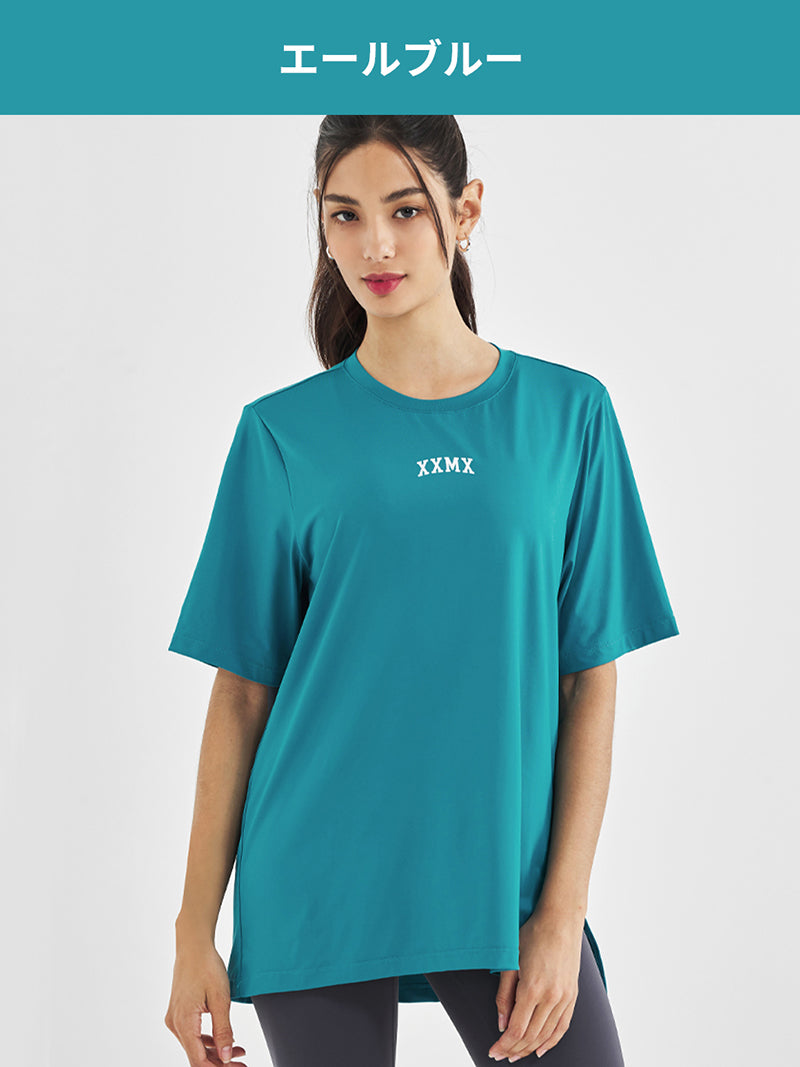【夏まとめ買い】XXMX スリット入り ルーズフィット 半袖