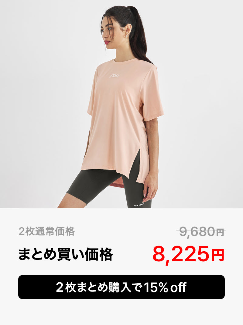【夏まとめ買い】XXMX スリット入り ルーズフィット 半袖
