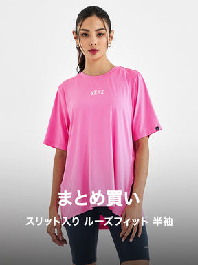 【夏まとめ買い】XXMX スリット入り ルーズフィット 半袖