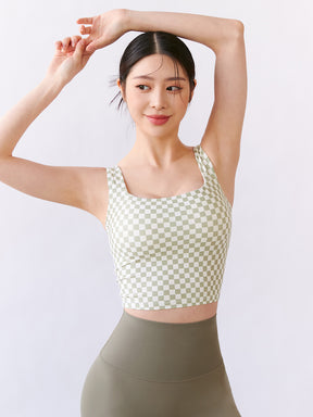 XT4349G XELLA INTENTION ブロックチェック柄 ブラトップ