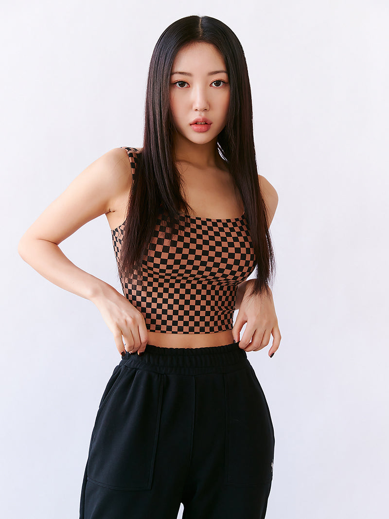 XT4349G XELLA INTENTION ブロックチェック柄 ブラトップ