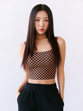 XT4349G XELLA INTENTION ブロックチェック柄 ブラトップ